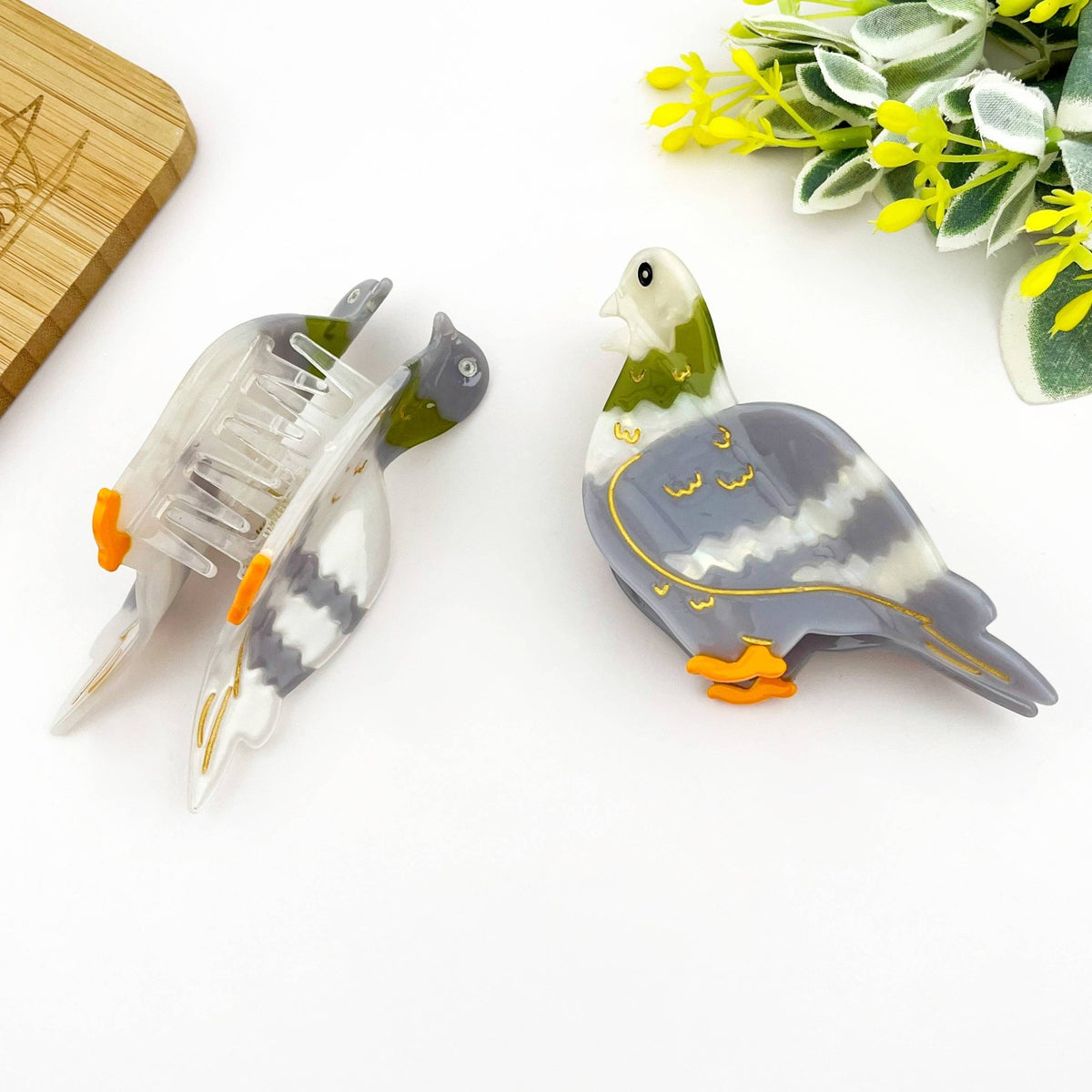 Acetate Pigeon Hair Claw Clip, Bird Hair Clip - Abigail Fox Designs Nantucket
