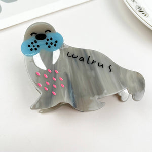 Acetate Walrus Hair Clip Marine Animal Series Claw Clip - Abigail Fox Designs Nantucket