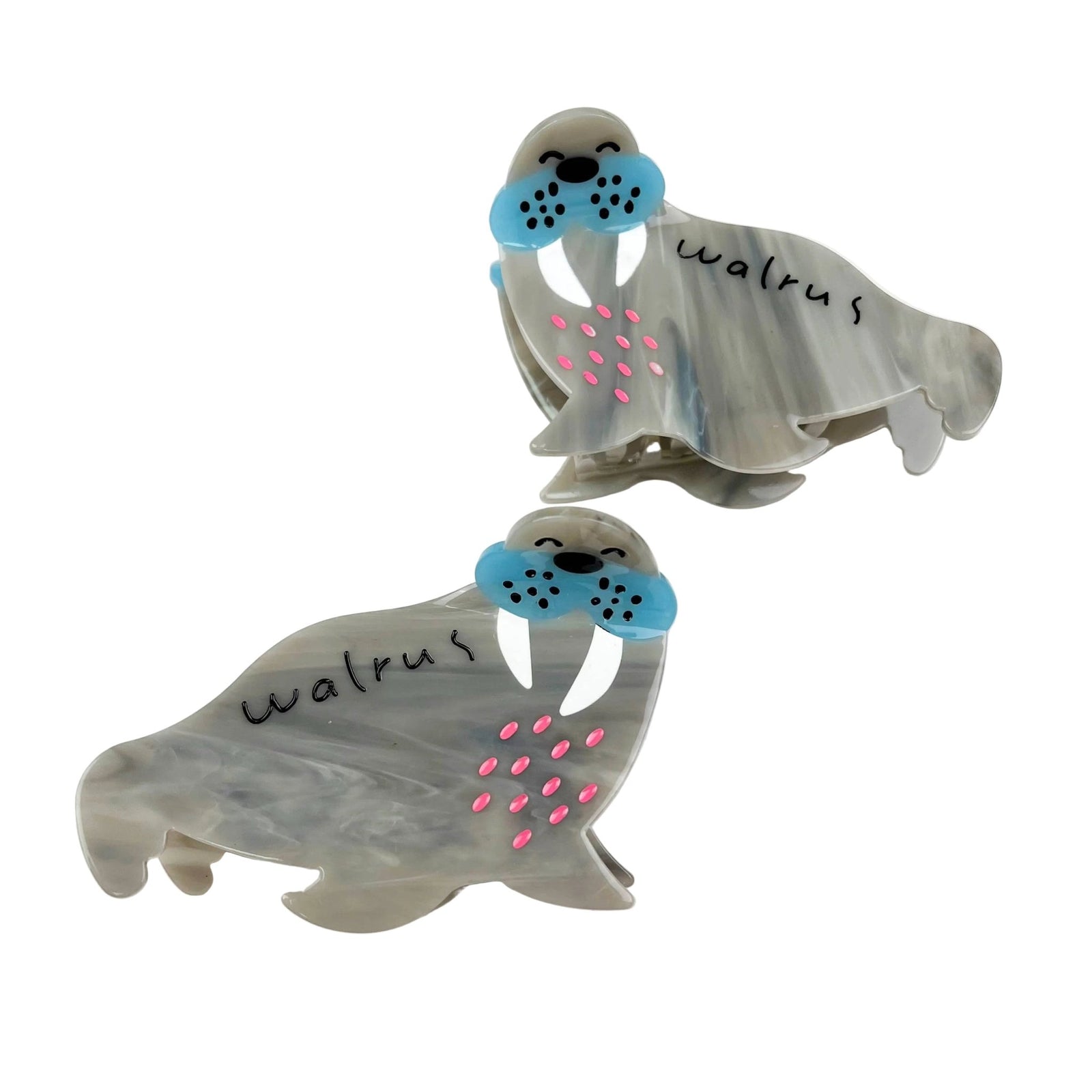 Acetate Walrus Hair Clip Marine Animal Series Claw Clip - Abigail Fox Designs Nantucket