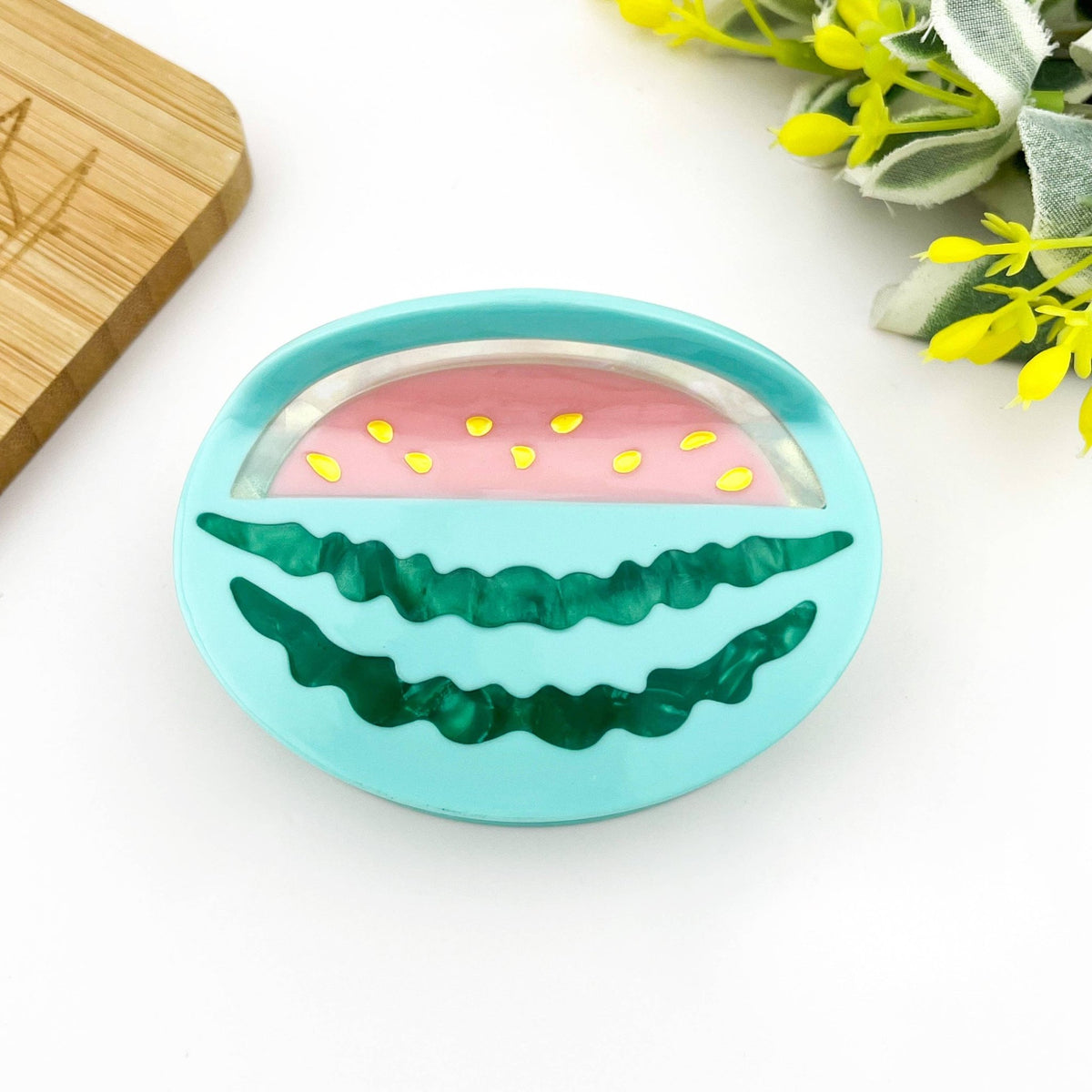 Acetate Watermelon Hair Claw Clip, Cute Fruit Hair Clip - Abigail Fox Designs Nantucket
