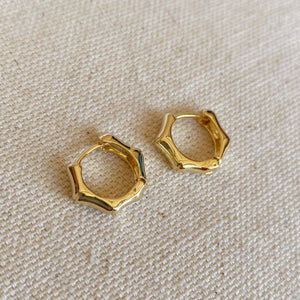 Bamboo Clicker Hoop Earrings, 18k Gold Filled , Abigail Fox - Abigail Fox Designs