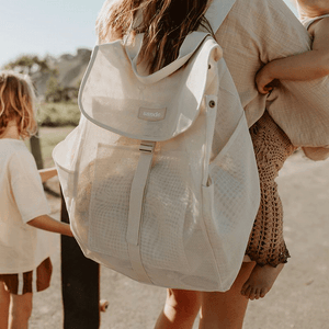 Beach Hauler™ Mesh Backpack - Sand - Abigail Fox Designs Nantucket