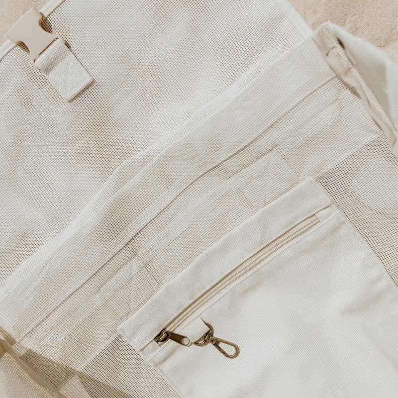 Beach Hauler™ Mesh Backpack - Sand - Abigail Fox Designs Nantucket
