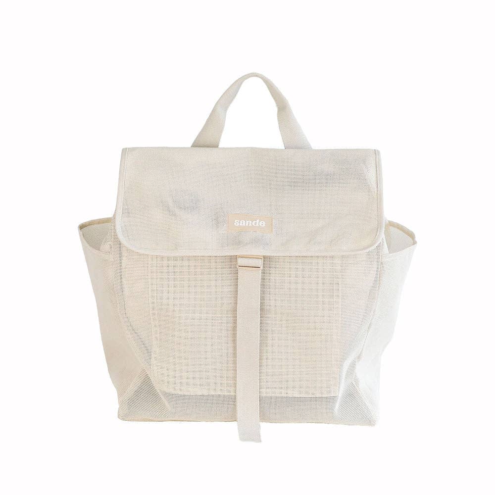 Beach Hauler™ Mesh Backpack - Sand - Abigail Fox Designs Nantucket