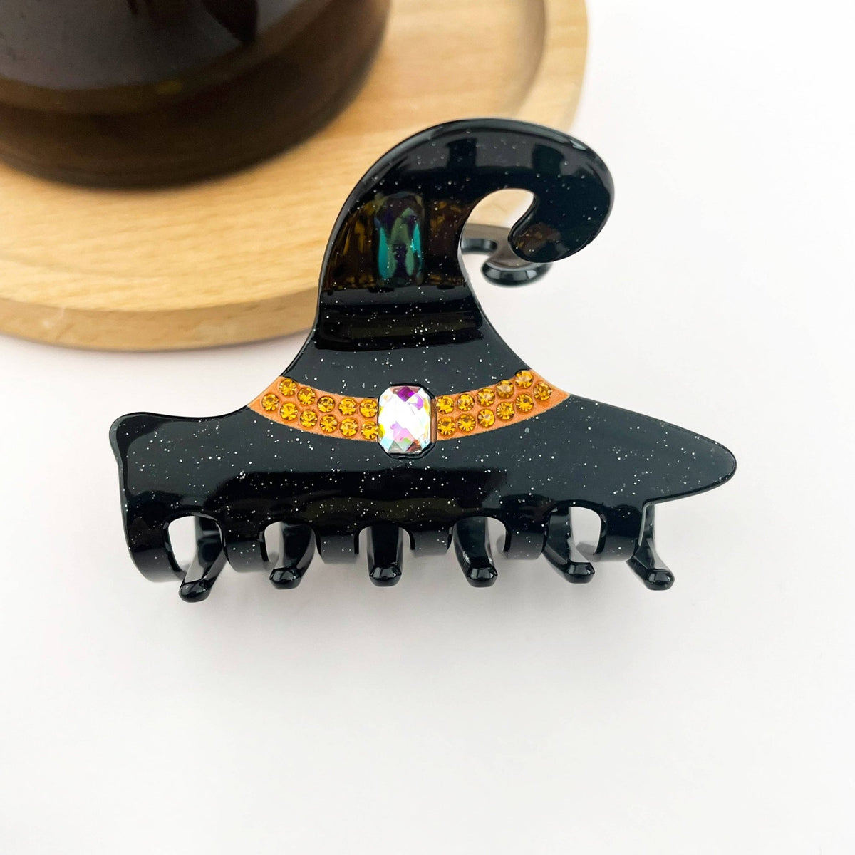 Black Witch Hat Hair Claw Clip, Halloween Hair Accessories - Abigail Fox Designs Nantucket