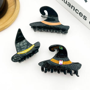 Black Witch Hat Hair Claw Clip, Halloween Hair Accessories - Abigail Fox Designs Nantucket
