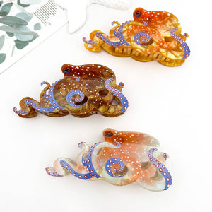 Blue Ring Octopus Hair Claw Clip, Ocean-Inspired Hair Clip - Abigail Fox Designs Nantucket