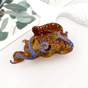 Blue Ring Octopus Hair Claw Clip, Ocean-Inspired Hair Clip - Abigail Fox Designs Nantucket