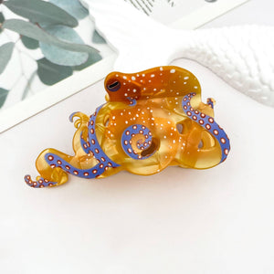 Blue Ring Octopus Hair Claw Clip, Ocean-Inspired Hair Clip - Abigail Fox Designs Nantucket