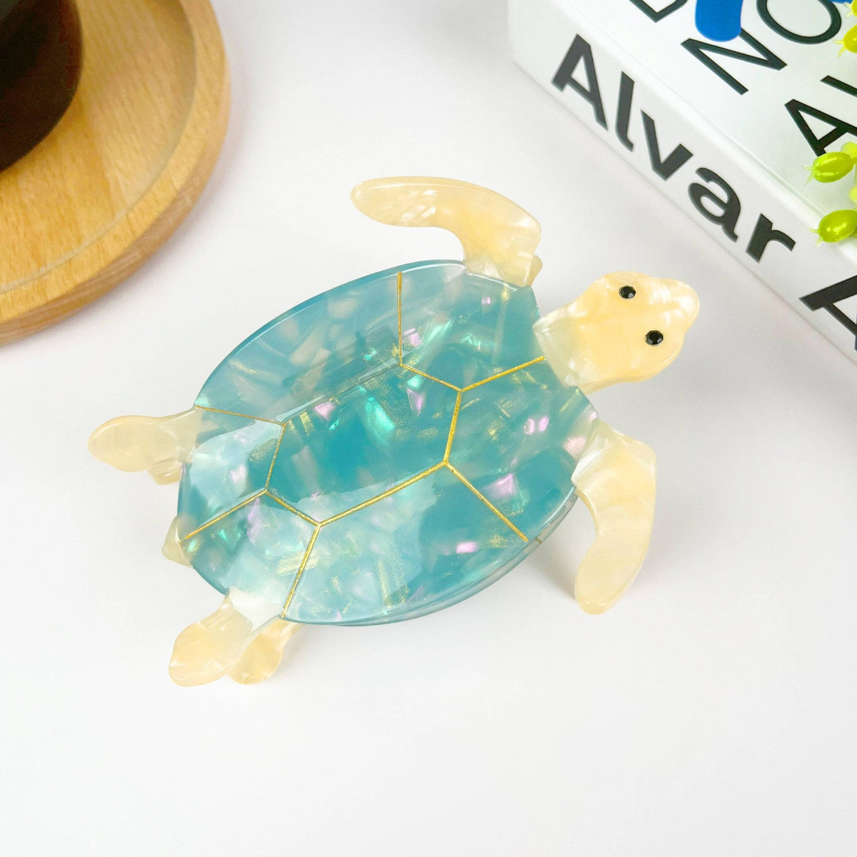 Blue Turtle Claw Clip,Animal Hair Clip - Abigail Fox Designs Nantucket