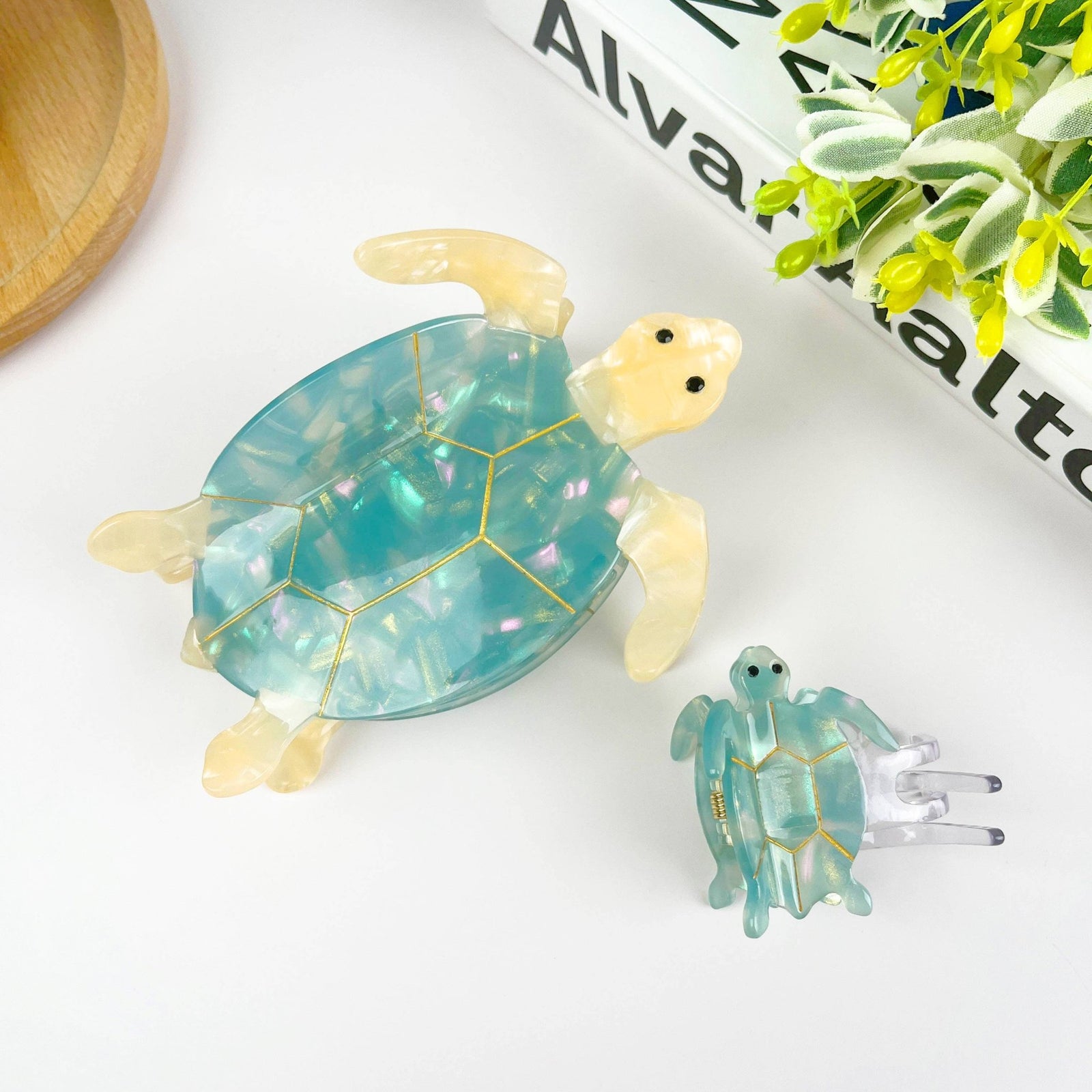 Blue Turtle Claw Clip,Animal Hair Clip - Abigail Fox Designs Nantucket