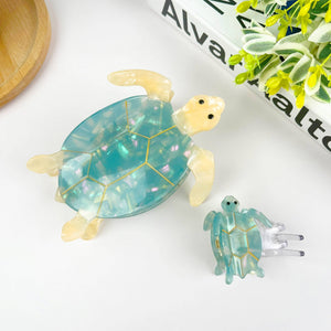 Blue Turtle Claw Clip,Animal Hair Clip - Abigail Fox Designs Nantucket