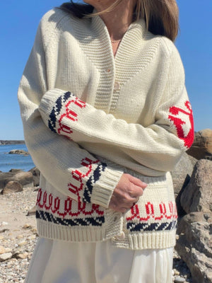 Cape Cod Whale Cardigan - Abigail Fox Designs Nantucket