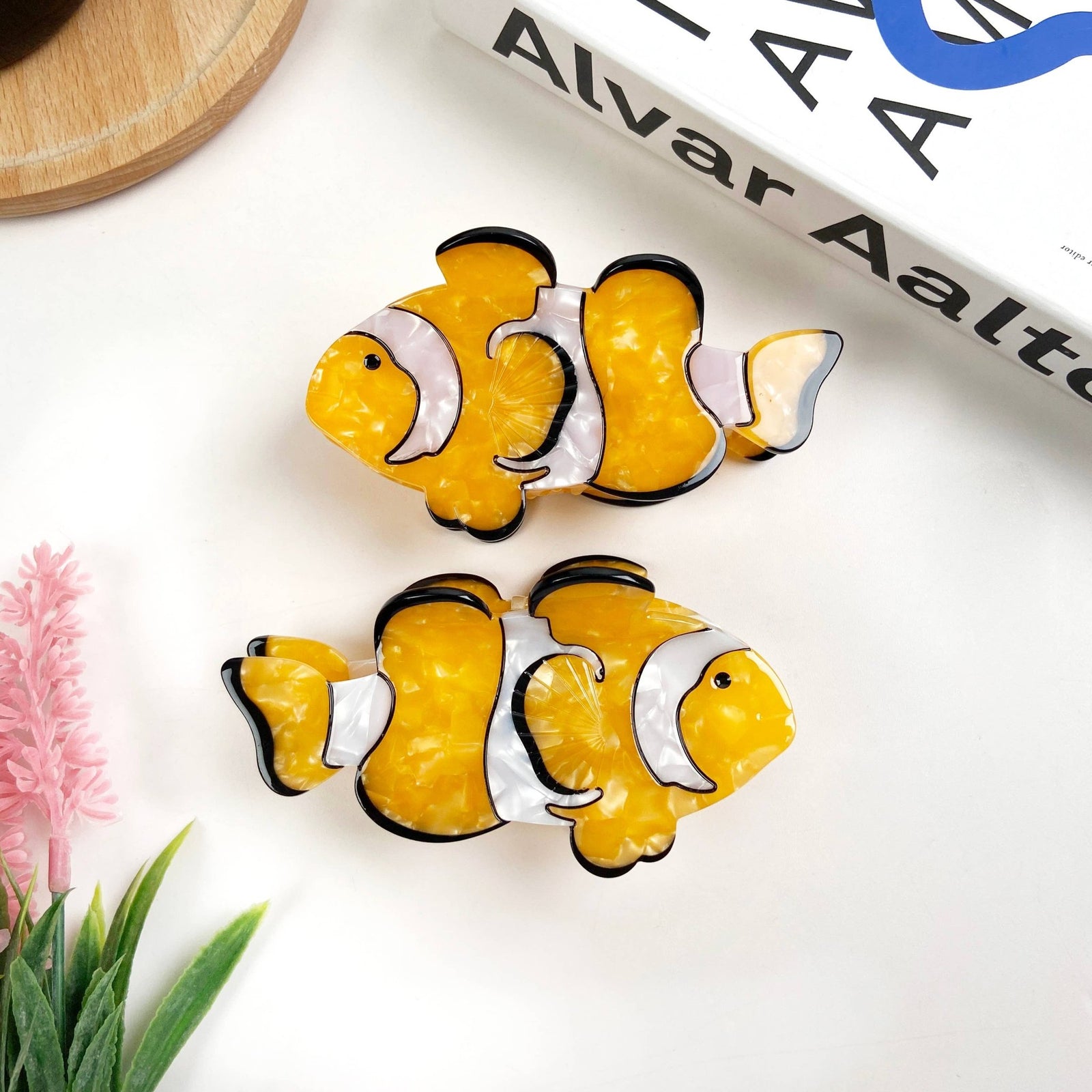 Cartoon Clown Fish Acetate Claw Clip Marine Animal Hair Clip - Abigail Fox Designs Nantucket