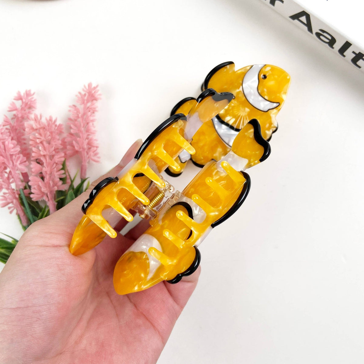 Cartoon Clown Fish Acetate Claw Clip Marine Animal Hair Clip - Abigail Fox Designs Nantucket