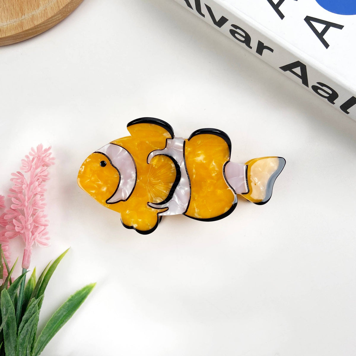 Cartoon Clown Fish Acetate Claw Clip Marine Animal Hair Clip - Abigail Fox Designs Nantucket