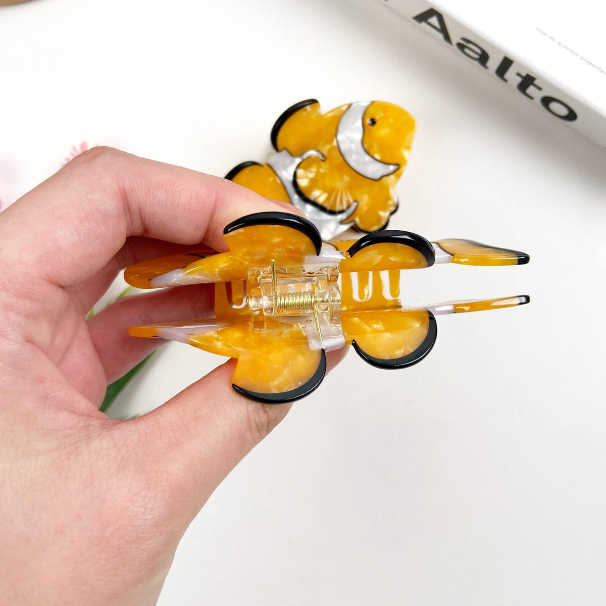 Cartoon Clown Fish Acetate Claw Clip Marine Animal Hair Clip - Abigail Fox Designs Nantucket