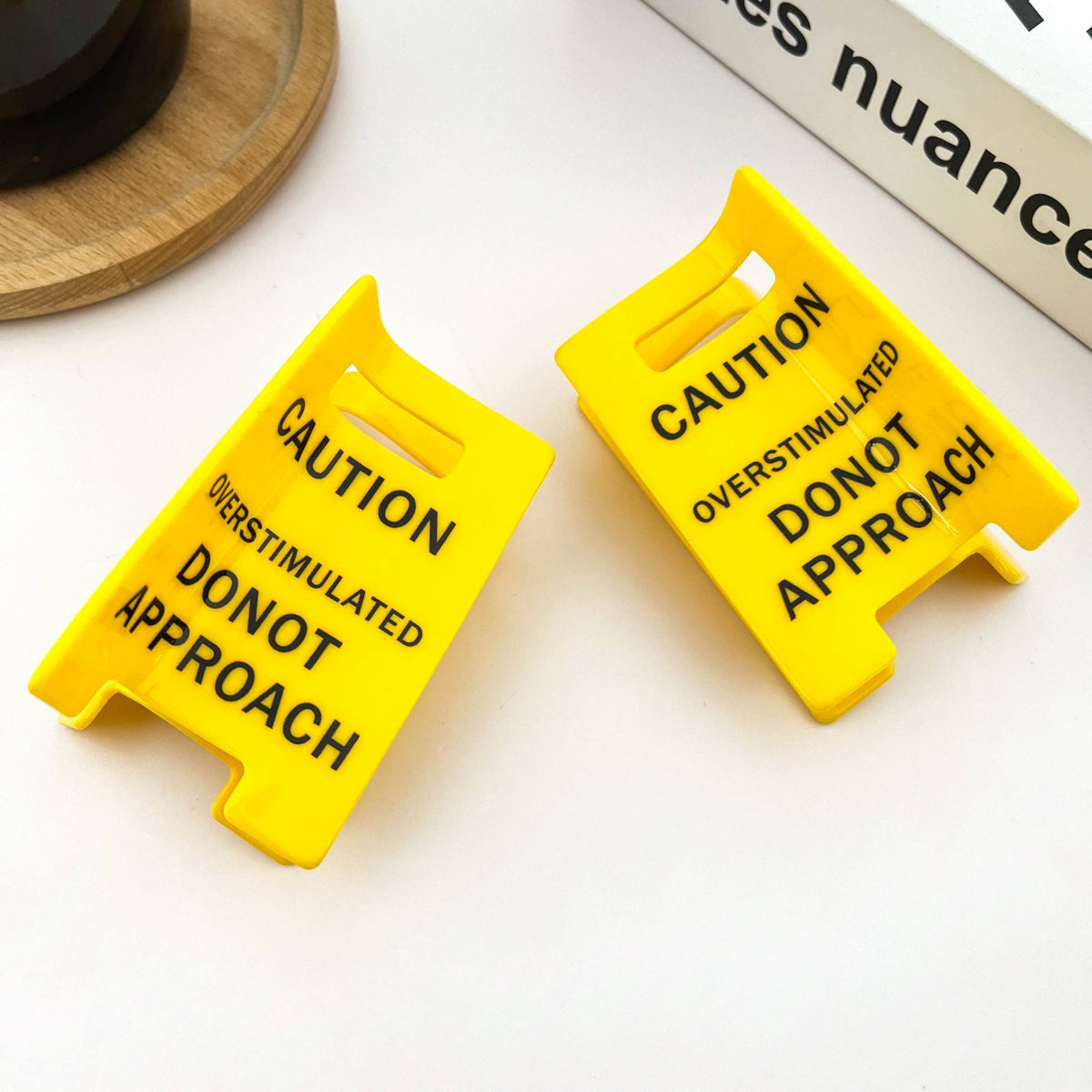Caution Sign Hair Claw Clip, Fun Hair Clip - Abigail Fox Designs Nantucket
