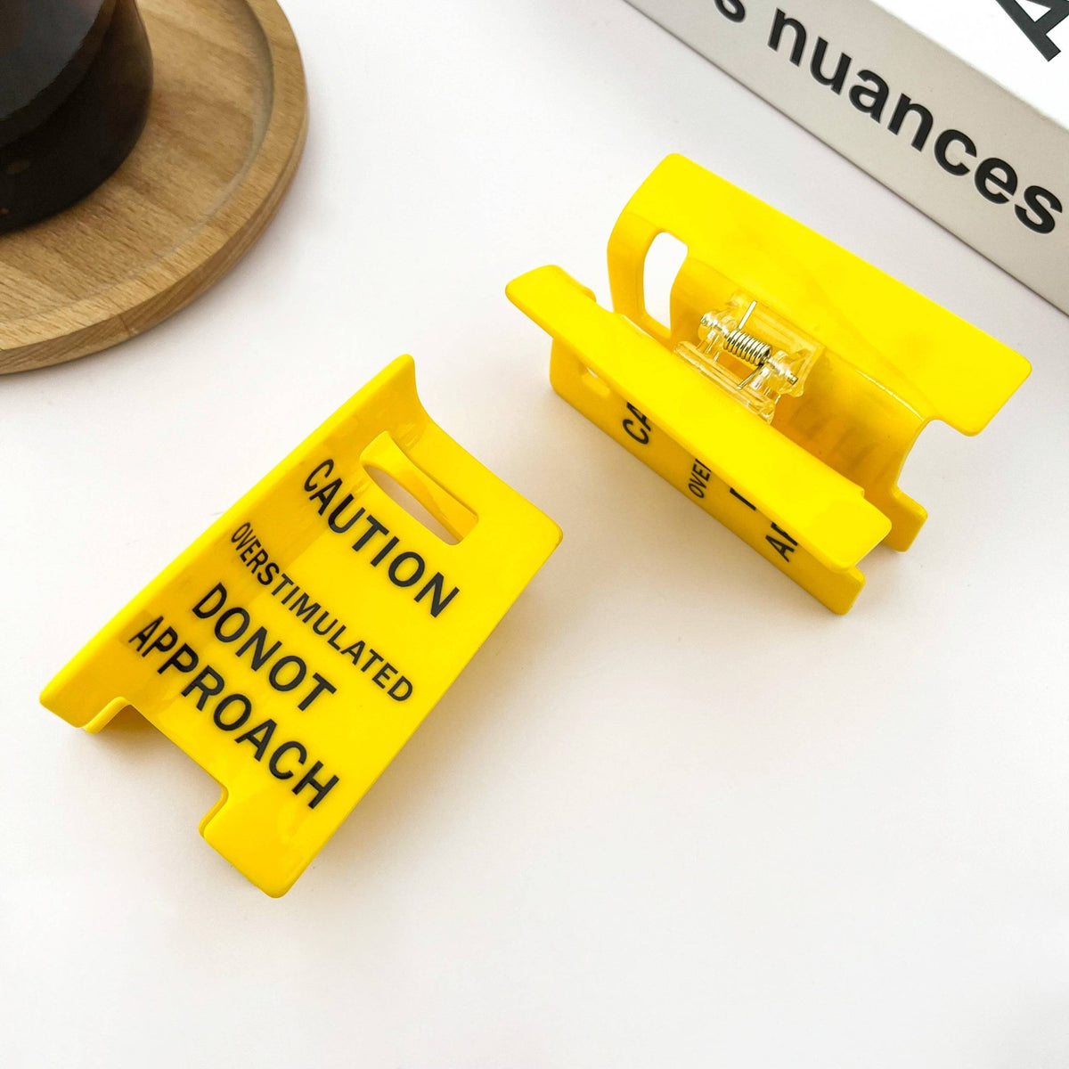 Caution Sign Hair Claw Clip, Fun Hair Clip - Abigail Fox Designs Nantucket