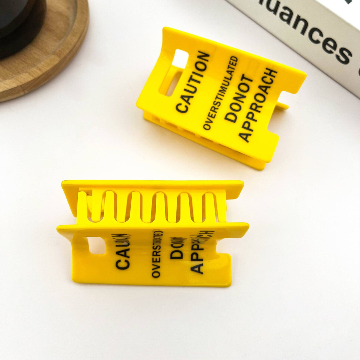 Caution Sign Hair Claw Clip, Fun Hair Clip - Abigail Fox Designs Nantucket