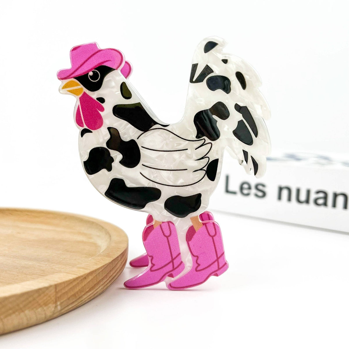 Chicken Denim Hair Clip, Animal Hair Accessories - Abigail Fox Designs Nantucket