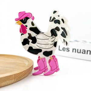 Chicken Denim Hair Clip, Animal Hair Accessories - Abigail Fox Designs Nantucket