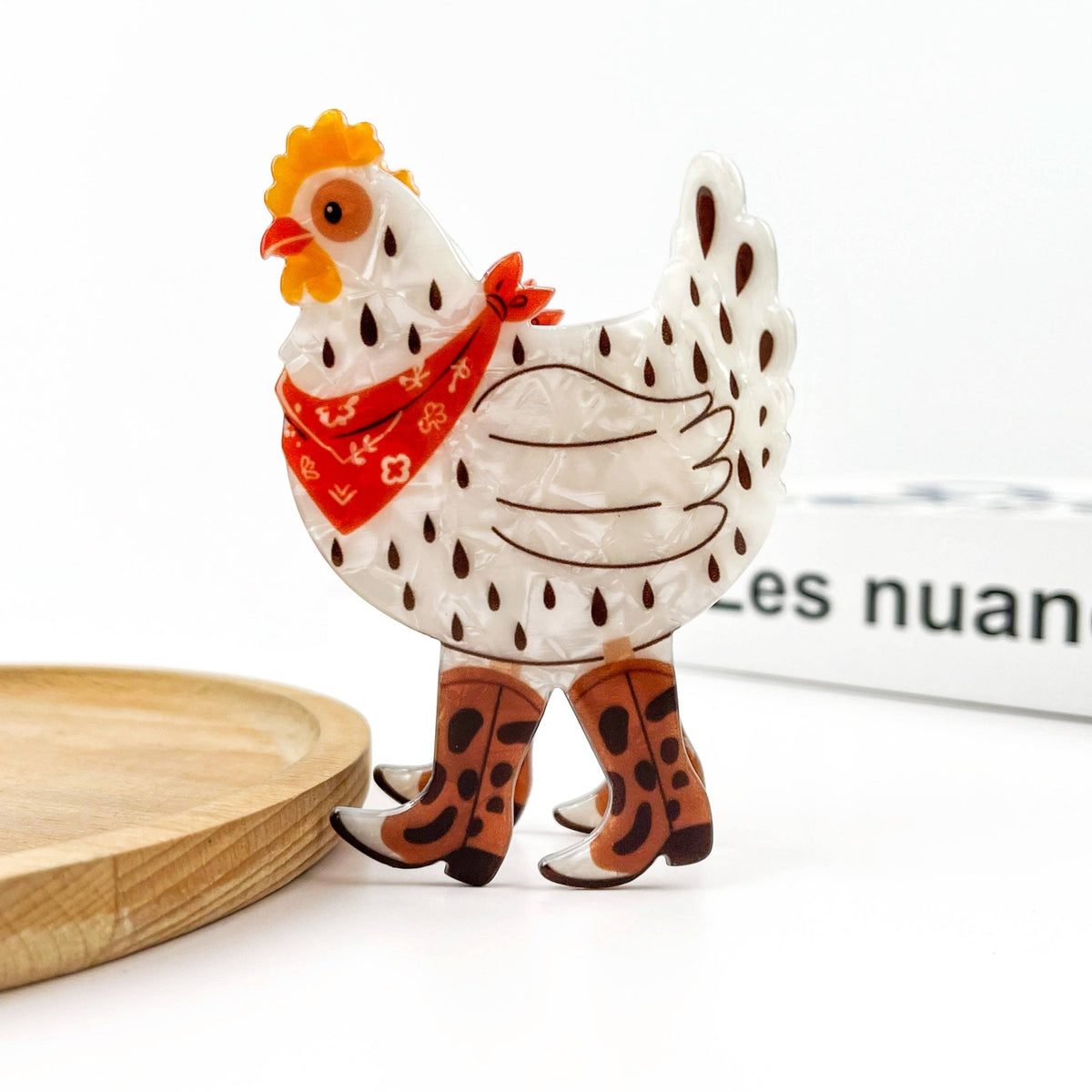 Chicken Denim Hair Clip, Animal Hair Accessories - Abigail Fox Designs Nantucket