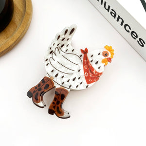 Chicken Denim Hair Clip, Animal Hair Accessories - Abigail Fox Designs Nantucket