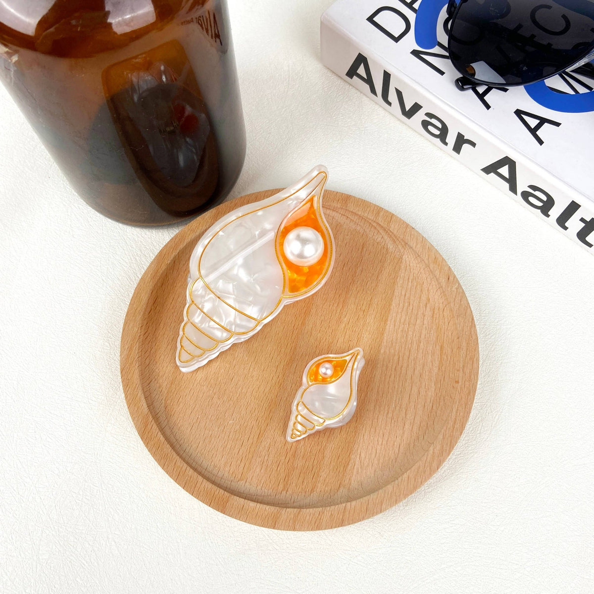 Conch Hair Clips Marine Life Claw Clip - Abigail Fox Designs Nantucket