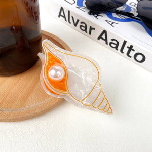 Conch Hair Clips Marine Life Claw Clip - Abigail Fox Designs Nantucket