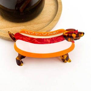 Creative Hot Dog Hair Claw Clip, Acetate Animal Hair Clip - Abigail Fox Designs Nantucket