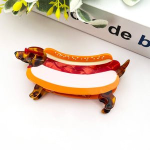 Creative Hot Dog Hair Claw Clip, Acetate Animal Hair Clip - Abigail Fox Designs Nantucket