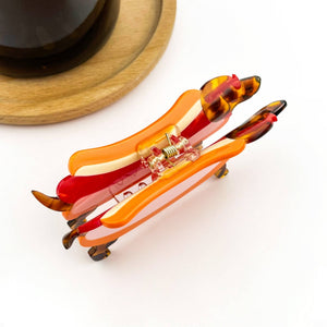 Creative Hot Dog Hair Claw Clip, Acetate Animal Hair Clip - Abigail Fox Designs Nantucket