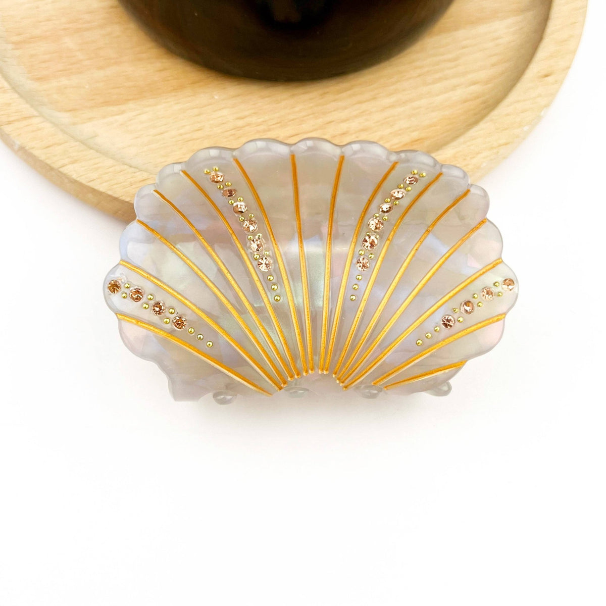 Crystal Shell Claw Clip, Ocean Creatures Hair Clip - Abigail Fox Designs Nantucket