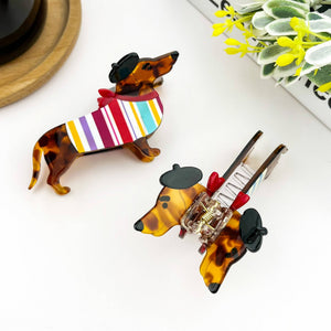 Cute Dog Hair Claw Clip, Acetate Animal Hair Clip - Abigail Fox Designs Nantucket