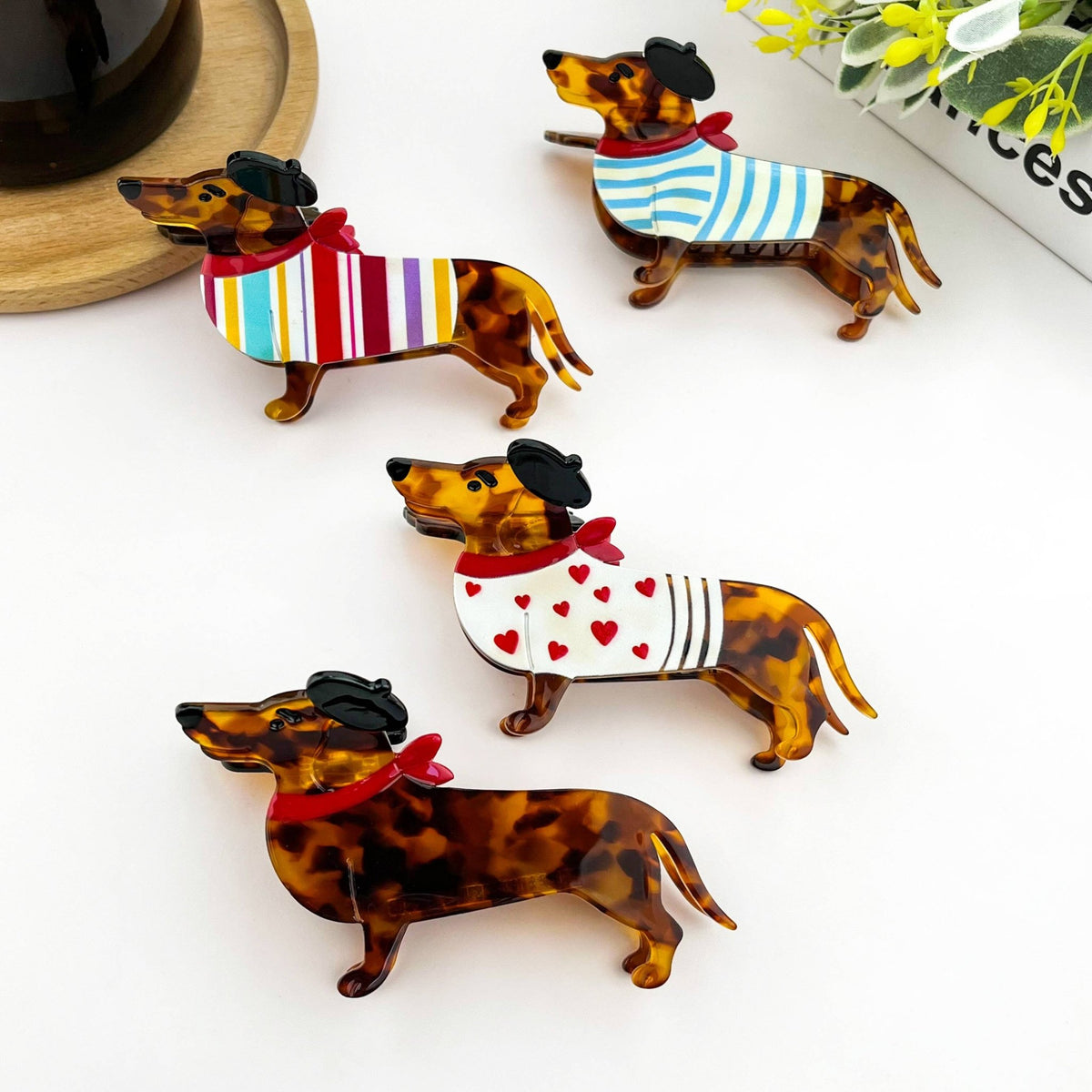 Cute Dog Hair Claw Clip, Acetate Animal Hair Clip - Abigail Fox Designs Nantucket