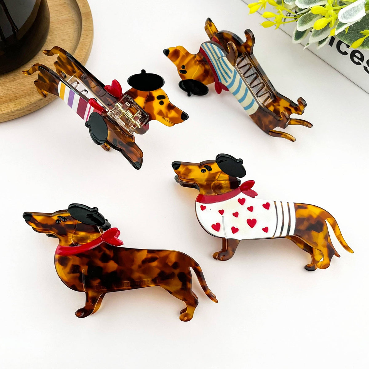 Cute Dog Hair Claw Clip, Acetate Animal Hair Clip - Abigail Fox Designs Nantucket