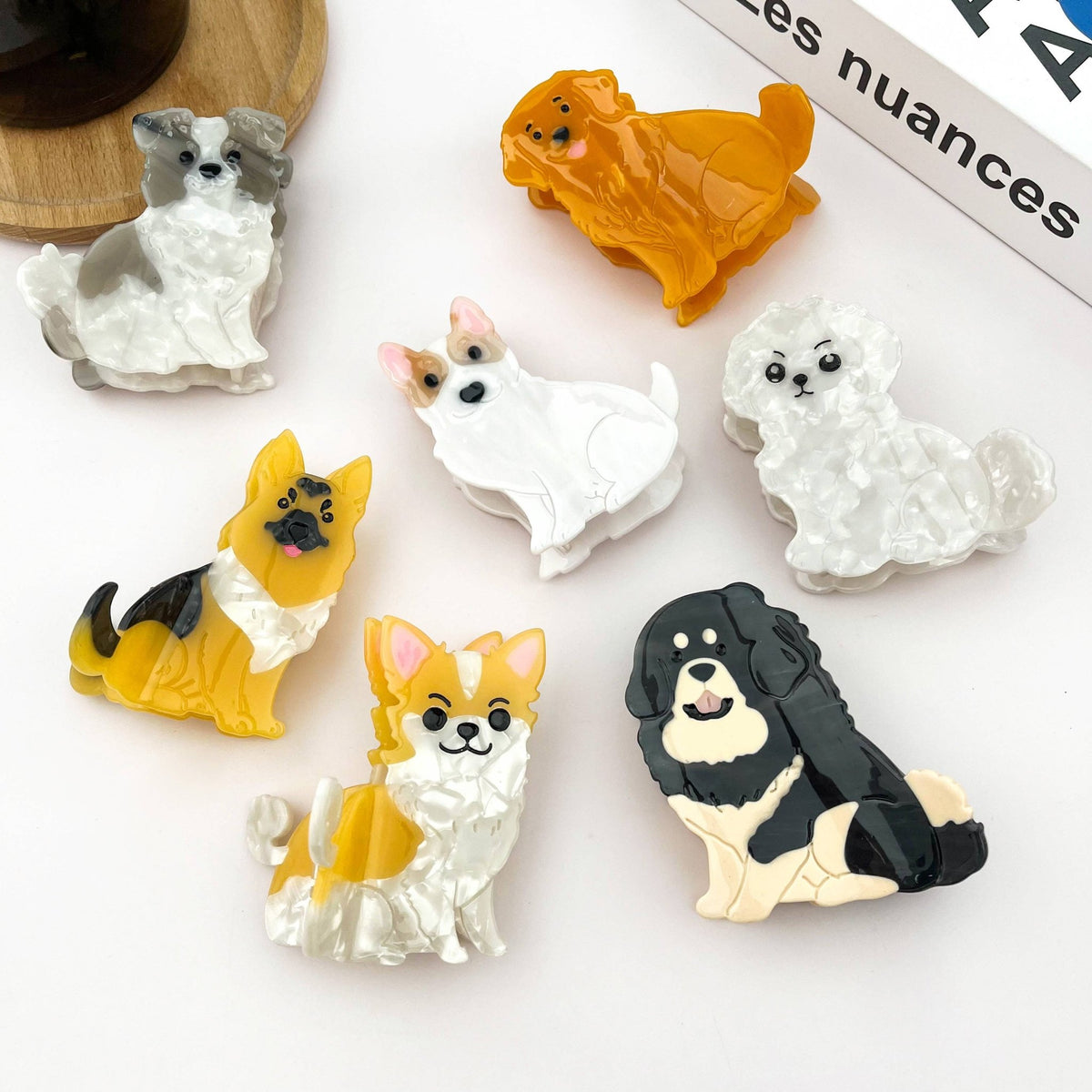 Cute Puppy Hair Claw Clip, Animal Dog Hair Clip - Abigail Fox Designs Nantucket