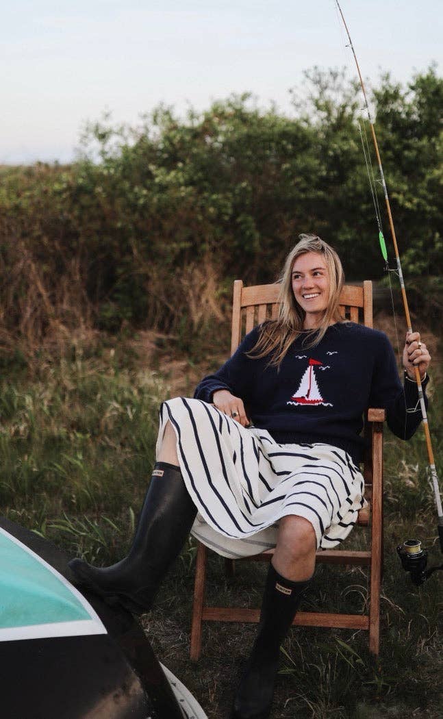 Sailboat Sweater In Navy