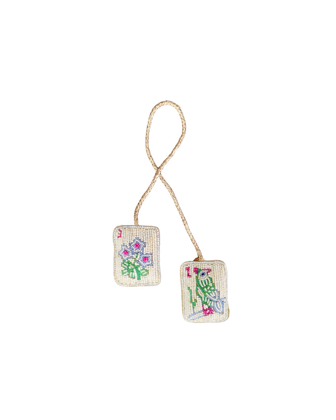 Mahjong Hand-Beaded Bag Charm