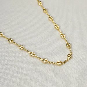 Fancy Puff Links Chain Necklace: 18 inches, 18k Gold Filled, Abigail Fox - Abigail Fox Designs