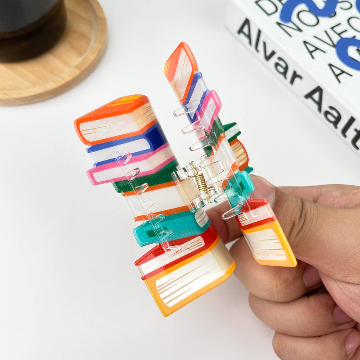 Stack of Books Hair Clip