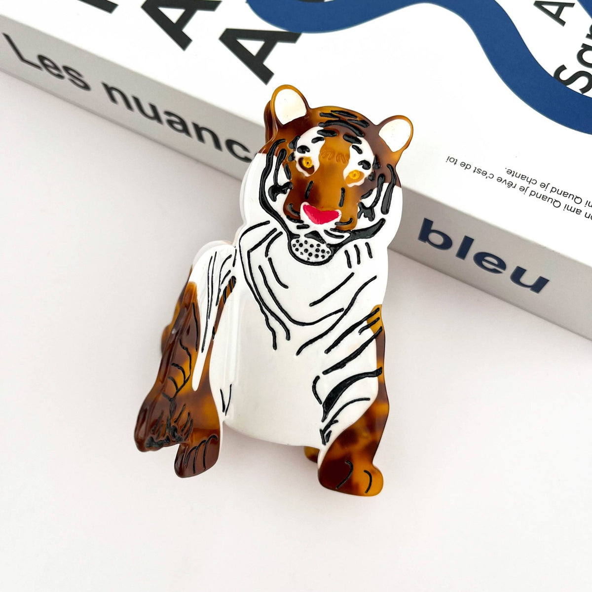 Fierce Tiger Hair Clip, Acetate Animal Claw Clip - Abigail Fox Designs Nantucket