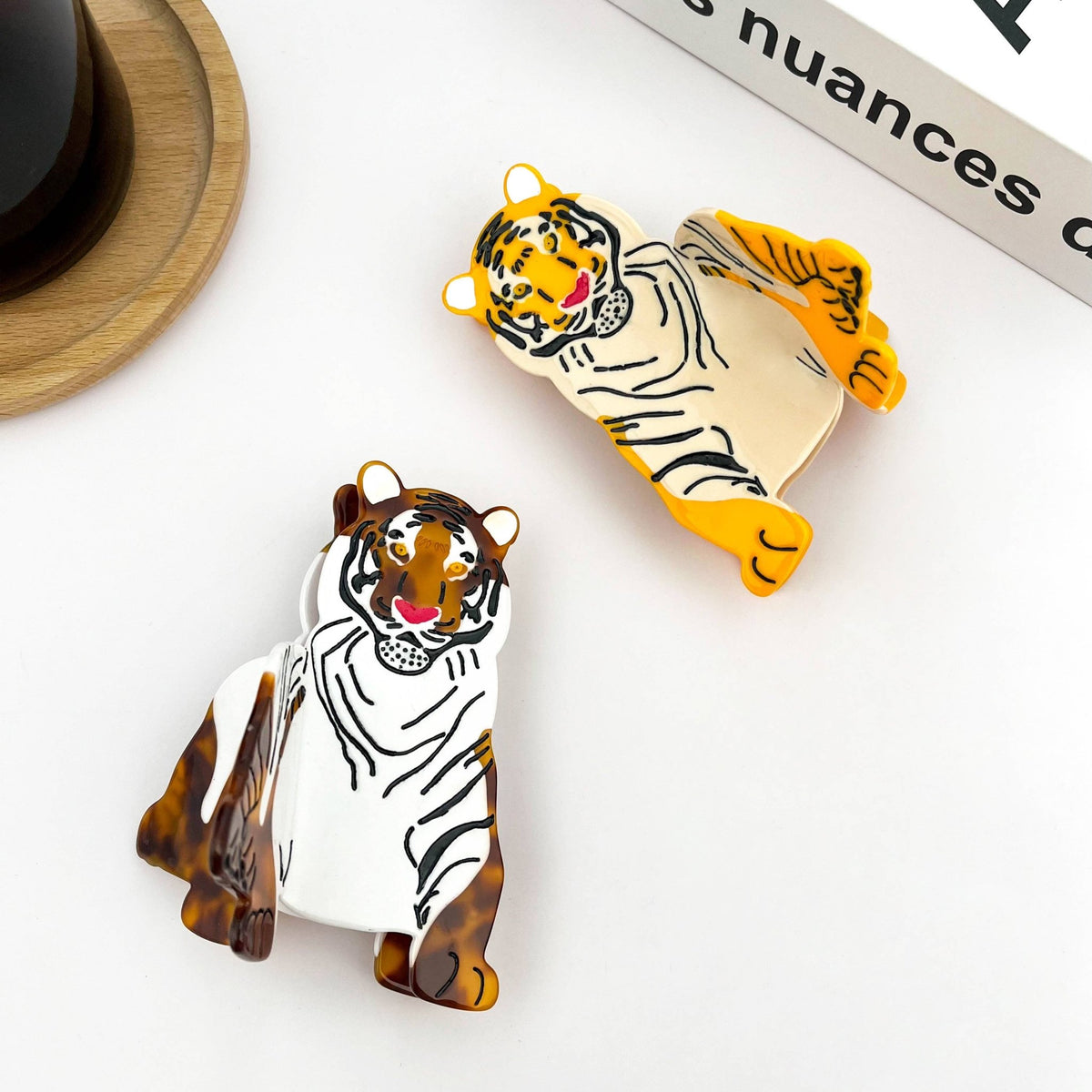 Fierce Tiger Hair Clip, Acetate Animal Claw Clip - Abigail Fox Designs Nantucket