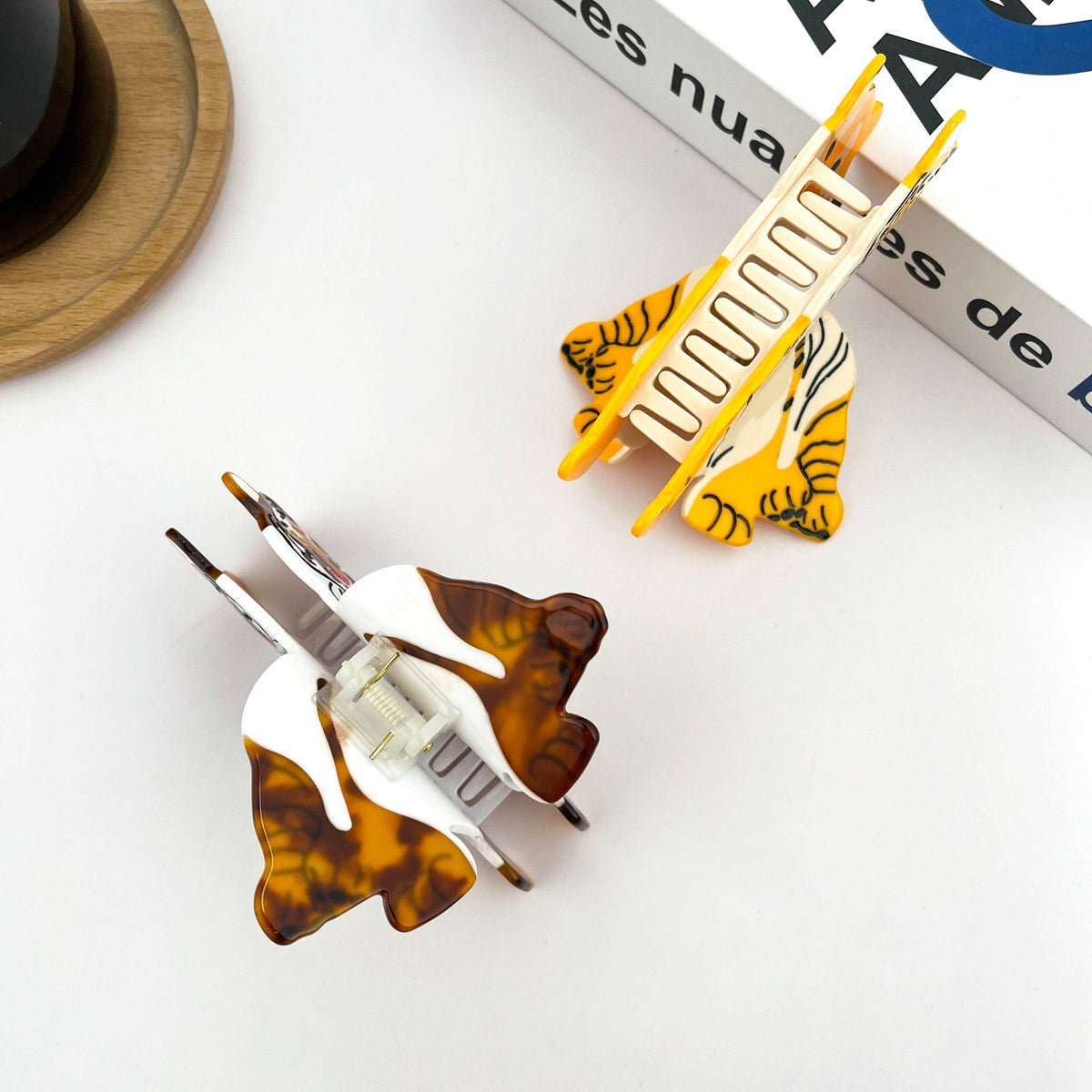 Fierce Tiger Hair Clip, Acetate Animal Claw Clip - Abigail Fox Designs Nantucket
