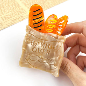 French Baguette Hair Claw Clip, Food-Inspired Hair Clip - Abigail Fox Designs Nantucket