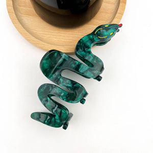 Green Snake Claw Clip, Reptile-Inspired Hair Accessory - Abigail Fox Designs Nantucket