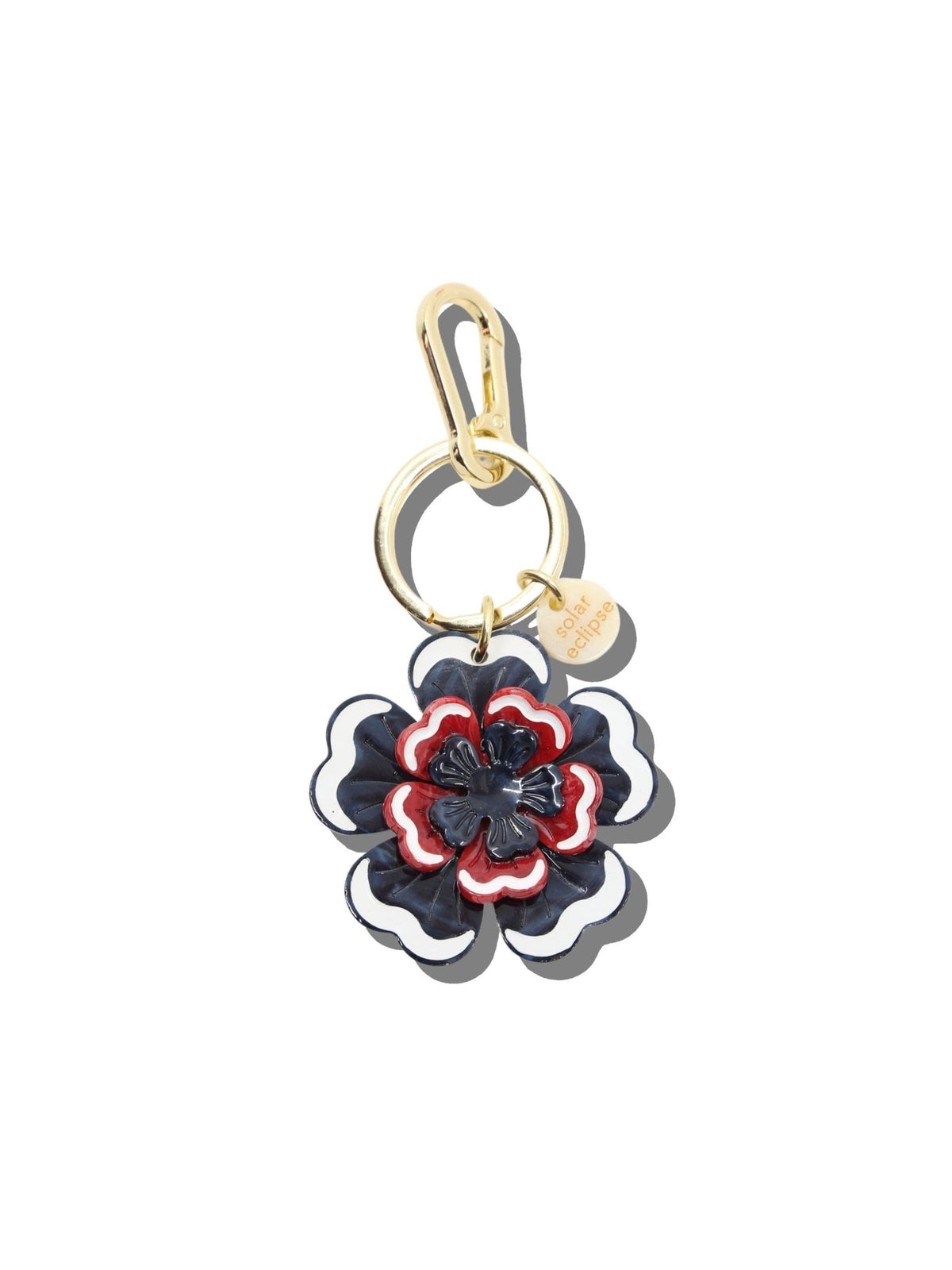 Hand-painted Americana Flower Bag Charm + Keychain | Eco-Friendly - Abigail Fox Designs Nantucket