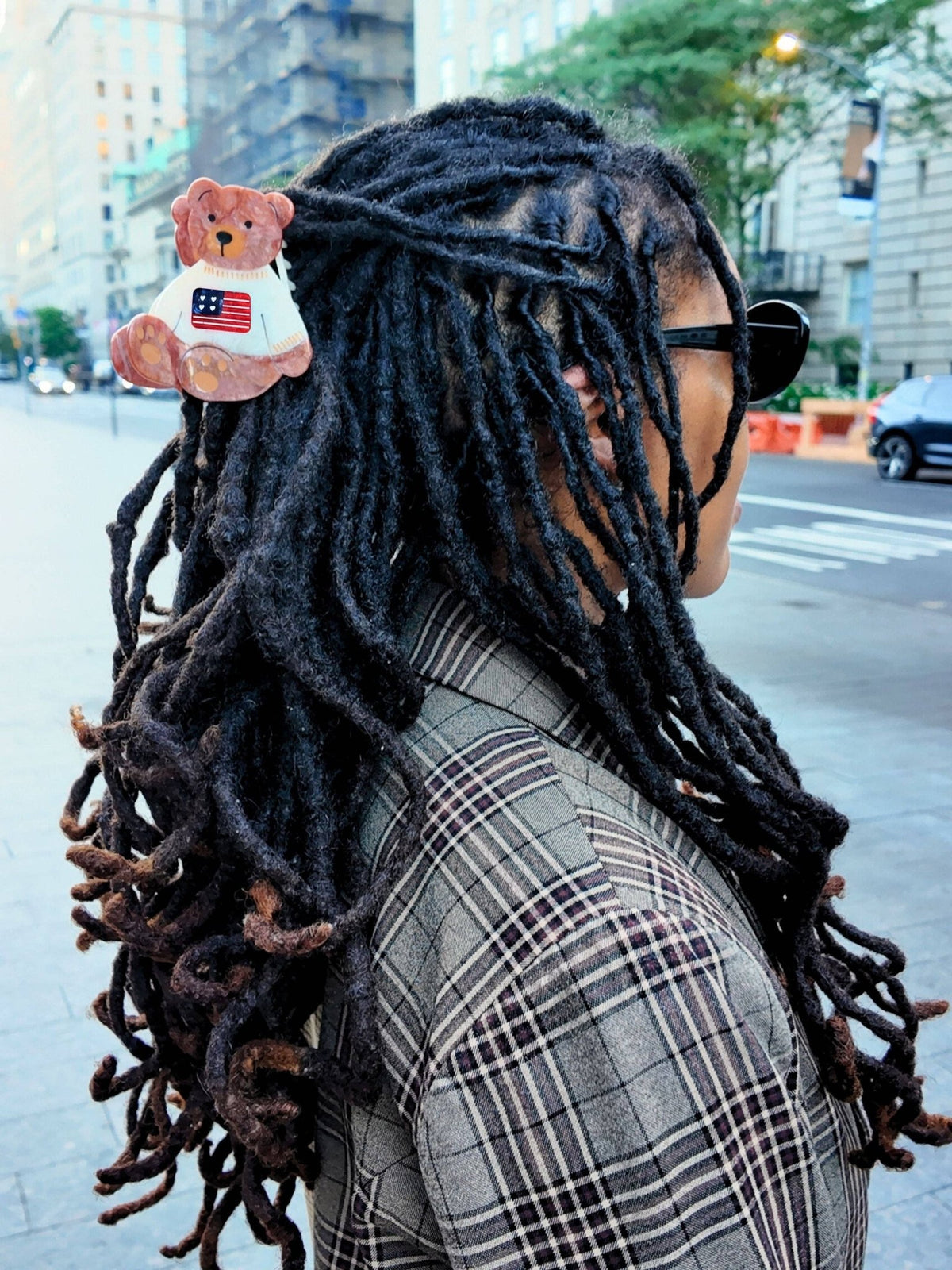 Hand-painted Americana Teddy Bear Claw Hair Clip | Eco-Friendly - Abigail Fox Designs Nantucket