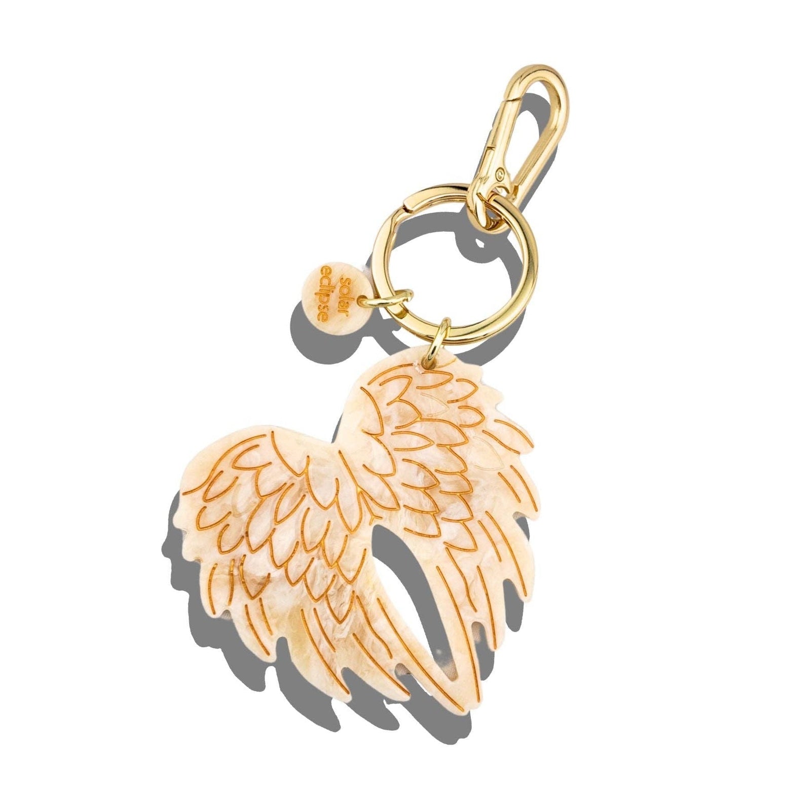 Hand-painted Angel Wings Bag Charm + Keychain | Eco-Friendly - Abigail Fox Designs Nantucket